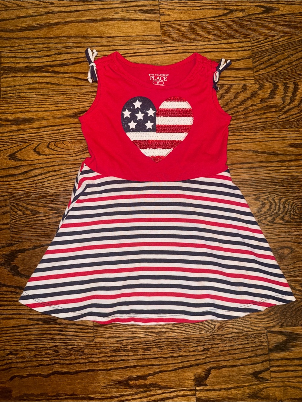 Red White & Blue Patriotic Heart Tank Dress